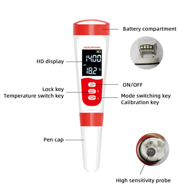 Accuratezza del pH ± 0,05 pH Tester digitale dell'acqua per acquari in piscina Acqua potabile