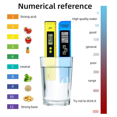 PH TDS EC Temperaturometro Combo Intervallo di misura 0-14ph 0-9990ppm 0-9990us/cm Tipo di penna 3V