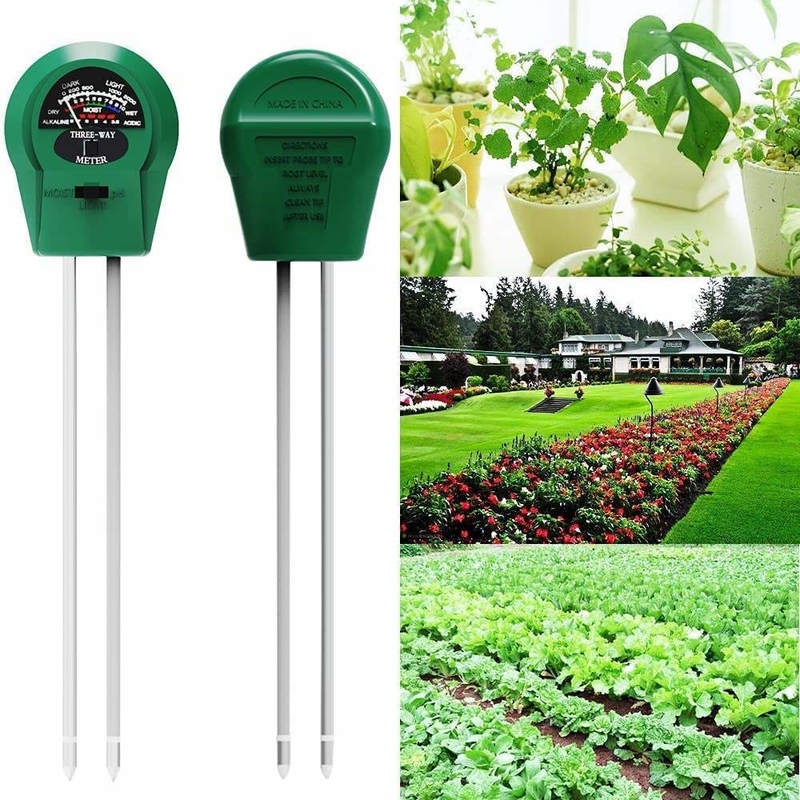 Probe a tubo in acciaio inossidabile 3 in 1 Tester di umidità/luce/pH per piante/erba/azienda agricola/giardino