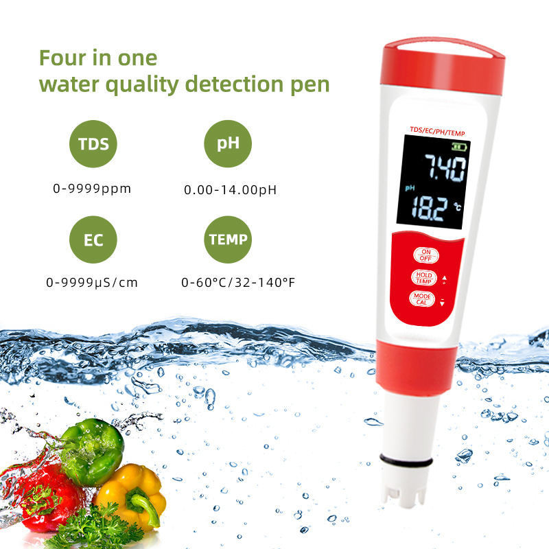 Accuratezza del pH ± 0,05 pH Tester digitale dell'acqua per acquari in piscina Acqua potabile